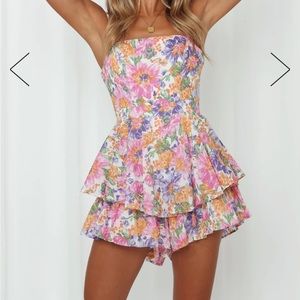 Selfie Leslie Pink and Purple Strapless Sundress